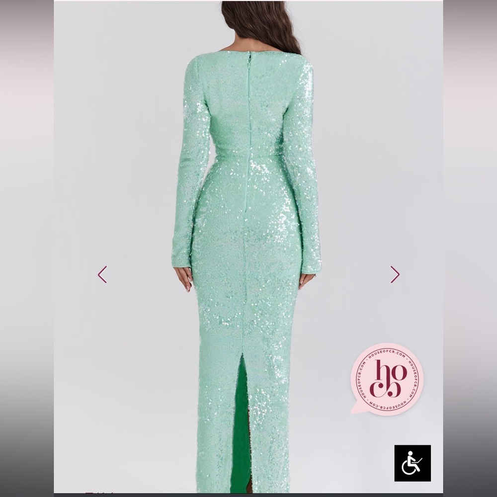 House of CB  Tatania
Seafoam Sequin Maxi Gown
USD $329 - Picture 7 of 16